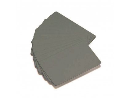 Karta Zebra PVC karty, balení 500ks karet na potisk, stříbrná barva