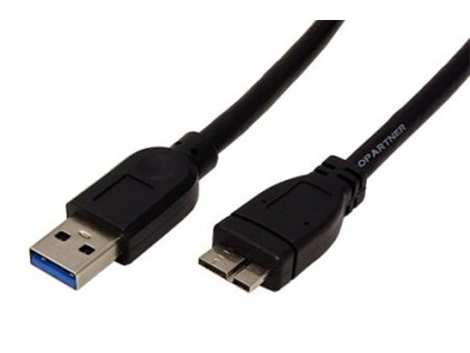 Kabel USB 3.0 SuperSpeed USB 3.0 A(M) - microUSB 3.0 B(M), 2m, černý