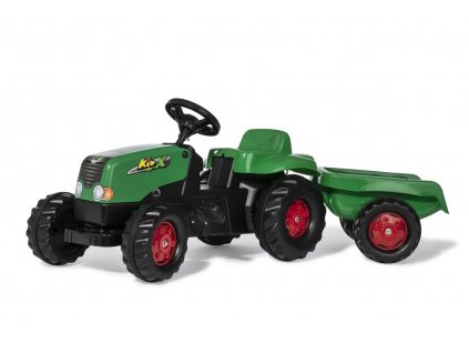 Šlapací traktor Rolly Toys Kid s vlečkou - zeleno-červený Akční