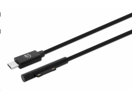 Manhattan nabíjecí kabel, Surface Connect to USB-C Charging Cable (M/M), 15 V / 3 A, 1.8m, černá