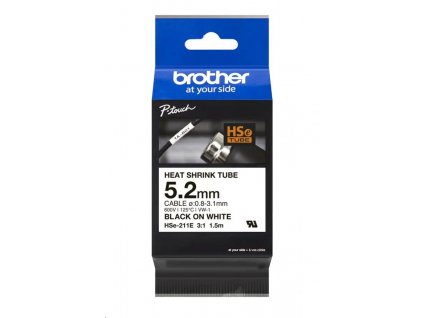 BROTHER smršťovací bužírka - HSE-211E bílá pro E300VP H300 H500 E550 P700 P750 D800 P900 P950 - 5,2mm / o 0,8-3,1 / 3:1