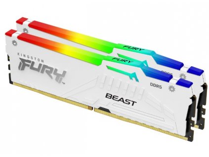 KINGSTON DIMM DDR5 64GB (Kit of 2) 5200MT/s CL36 FURY Beast Bílá RGB EXPO