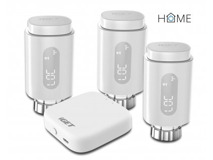 iGET HOME TS10 Premium kit (3x TS10 Thermostat Radiator Valve + 1x GW1 Gateway), Zigbee 3.0