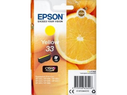 Inkoust Epson Singlepack Yellow 33 Claria Premium Ink