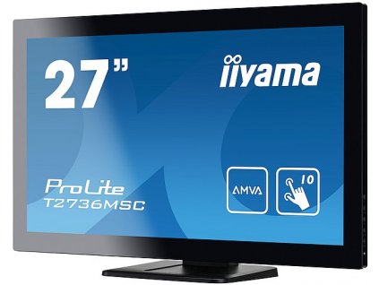 Dotykový monitor IIYAMA ProLite T2736MSC-B1, 27" AMVA LED, PCAP, 4ms, 255cd/m2, USB, VGA/HDMI/DP, ZB, černý