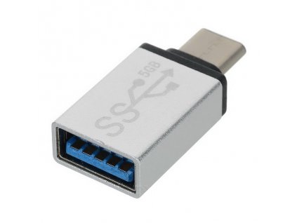 Redukce USB 3.1 konektor C/male - USB 3.0 A/female, stříbrný, OTG