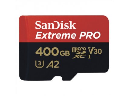 Paměťová karta Sandisk Extreme Pro microSDXC 400 GB 170 MB/s A2 C10 V30 UHS-I U3, adaptér