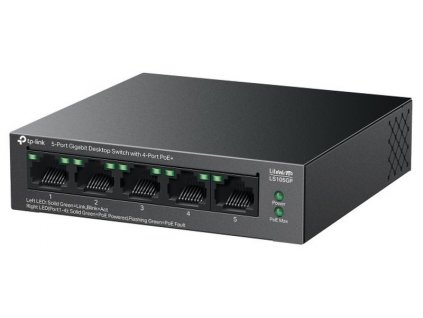 TP-Link LS105GP Switch 1x GLAN, 4x GLAN s PoE+, 65W