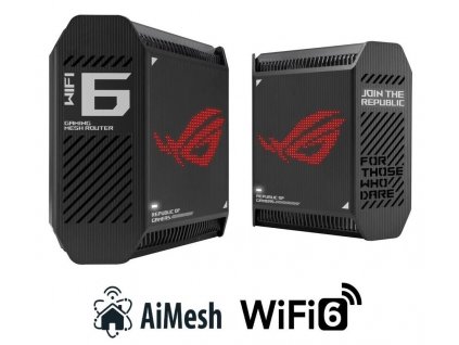 ASUS GT6 2-pack black Wireless AX10000 ROG Rapture Wifi 6 Tri-band Gaming Mesh System