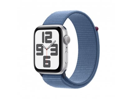 Apple Watch SE GPS 44mm Silver Aluminium Case with Winter Blue Sport Loop