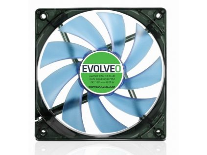 EVOLVEO 12L1BL ventilátor 120mm, 4 LED modrý, 3pin