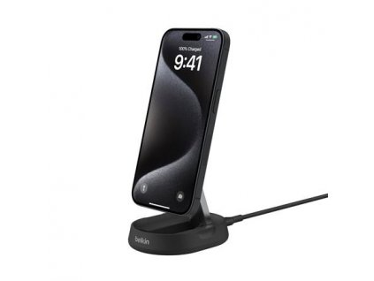 Belkin BOOST CHARGE™ PRO konvertibilní Qi2 15W magnetický nabíjecí stojan, bez adaptéru, černá