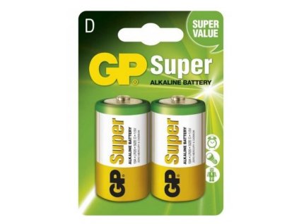 GP Super Alkaline baterie LR20 (D, velké mono) 2ks