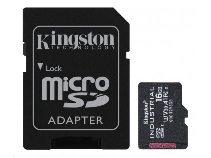 Kingston MicroSDHC karta 16GB Industrial C10 A1 pSLC Card + SD Adapter