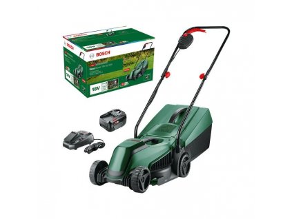 BOSCH EasyMower 18V-32-200, akumulátorová sekačka na trávu, 18 V, šířka střihu 32 cm, výška střihu 20–60 mm, aku 4.0 Ah