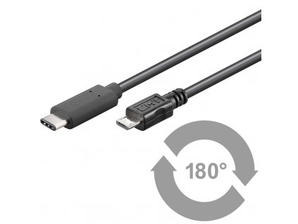 Kabel USB 3.1 konektor C/male - USB 2.0 konektor Micro-B/male ,1m