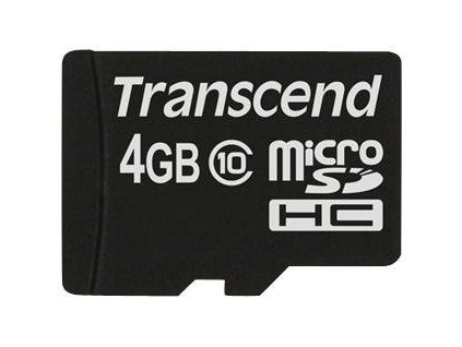 Transcend 4GB microSDHC (Class 10) paměťová karta (bez adaptéru)