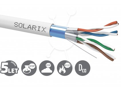 Instalační kabel Solarix CAT6A FFTP LSOH Dca-s2,d2,a1 500m/cívka SXKD-6A-FFTP-LSOH