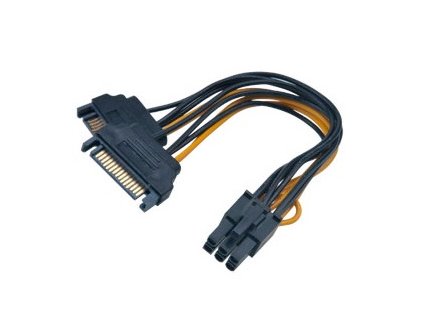 Kabel Akasa 2xSATA -> 6pin PCIe 0,15m