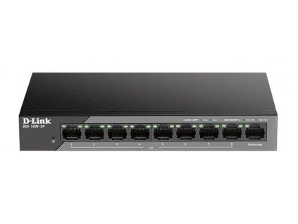 D-Link DSS-100E-9P 9-Port 10/100 Unmanaged Long Range PoE Surveillance Switch, 92W