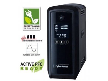 CyberPower PFC SineWave LCD GP UPS 900VA/540W, Schuko zásuvky