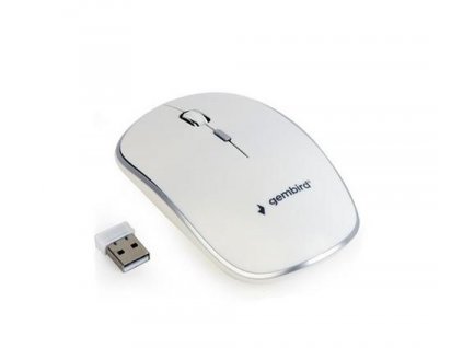 GEMBIRD myš MUSW-4B-01-W bílá, bezdrátová, USB nano receiver