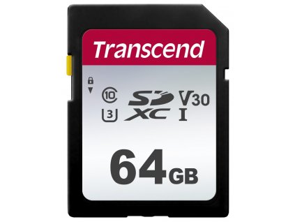 TRANSCEND SDXC karta 64GB 300S, UHS-I U3 V10 (R:100/W:25 MB/s)