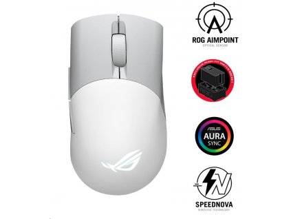 ASUS myš ROG KERIS WIRELESS AIMPOINT WHITE (P709), RGB, Bluetooth, bílá