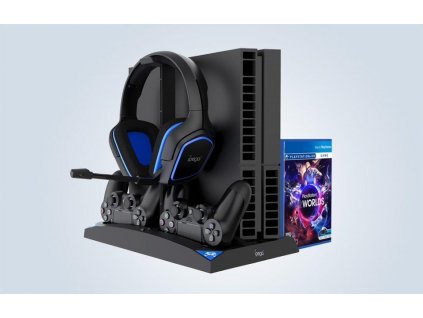 iPega PG-P4009 multifunkční stojan pro PS 4 a příslušenství, černý