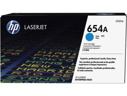 HP 654A Cyan LJ Toner Cart, CF331A (15,000 pages)