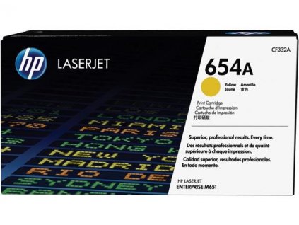 HP 654A Yellow LJ Toner Cart, CF332A (15,000 pages)