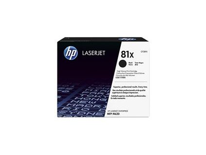 HP 81X Black LJ Toner Cart, High Yield, CF281X (25,000 pages)