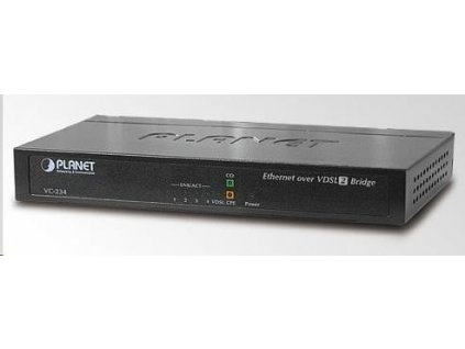 Planet VC-234, Eth. VDSL2 konvertor, 100Mbit, master/slave, 2x RJ-11, splitter, 4x RJ-45