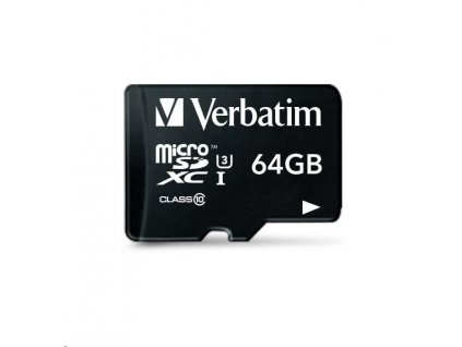 VERBATIM MicroSDXC karta 64GB Pro, U3 + adaptér