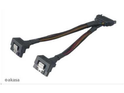 AKASA kabel SATA rozdvojka napájení, 15cm