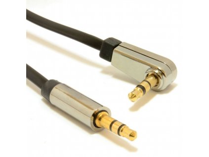 GEMBIRD 3.5 mm stereo jack, 1,8 m, M/M, 90° lomený konektor