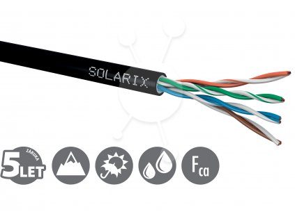 Instalační kabel Solarix CAT5E UTP PE Fca venkovní Gelový 305m/box SXKD-5E-UTP-PEG