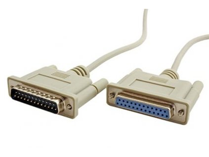 Kabel ROLINE MD25-FD25 pro paralelní nebo sériový přenos dat, 25žil, lisovaný 1,8m, béžový