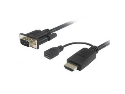 PremiumCord Kabelový převodník HDMI na VGA s napájecím micro USB konektorem 2m