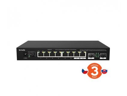 Tenda TEM2010F - 2.5G Ethernet switch, 8x RJ45 2.5G + 2x SFP Multi-Gigabit Switch 100/1000/2500 Mbps, VLAN, MAC 16K