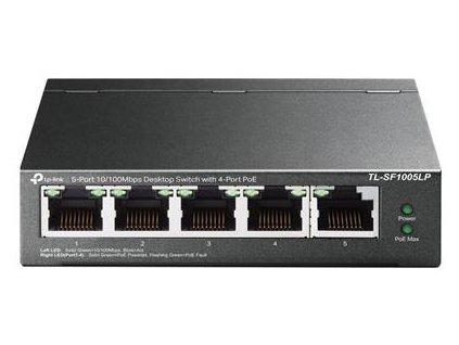 TP-Link TL-SF1005LP switch 5x 10/100Mbps 4x PoE 802.3af (až 15,4W/port) PoE budget 41W