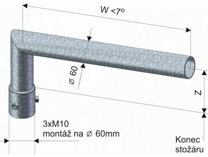 KOOPERATIVA Výložník SK 1- 300 žárový zinek, sadový