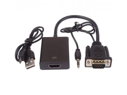 Převodník VGA+audio elektronický konvertor na rozhraní HDMI FULL HD 1080p