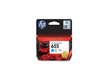 HP 655 Cyan Ink Cart, CZ110AE (600 pages)