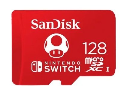 SanDisk Ninendo Switch/micro SDXC/128GB/100MBps/UHS-I U3 / Class 10/Červená