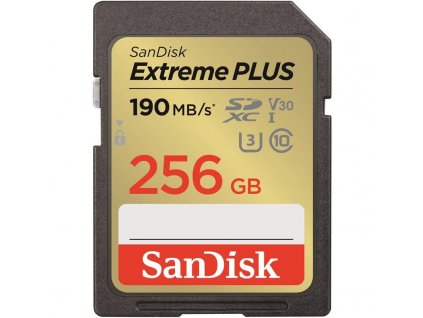 SanDisk Extreme PLUS/SDXC/256GB/190MBps/UHS-I U3 / Class 10