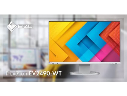 EIZO 24" EV2490-WT, 1920 x 1080, IPS,16:9, 5ms, 250 cd/m2, 1000:1, DP/HDMI/USB-C/RJ45, bílá