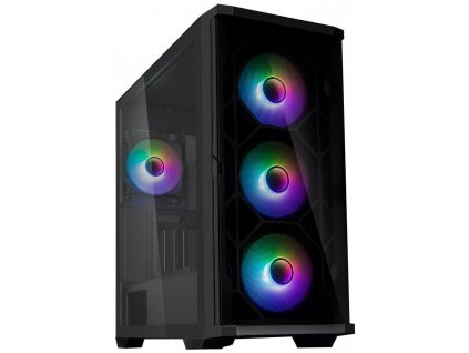 ZALMAN Z10 Duo Skříň, Middle tower, bez zdroje, ATX, 4× 120mm ARGB ventilátor, 2× USB 3.0, 1× USB-C, tvrzené sklo, černá