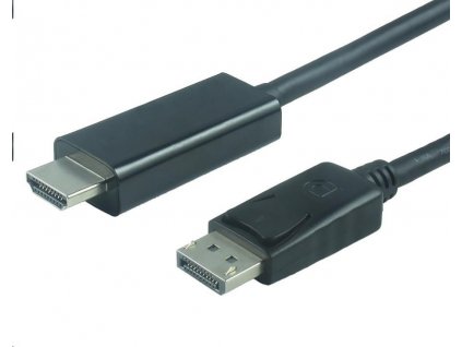 PREMIUMCORD Kabel DisplayPort 1.2 na HDMI 2.0, pro rozlišení 4Kx2K@60Hz, 2m