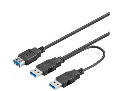 PremiumCord USB Y kabel A/Male + A/Male + A/Female